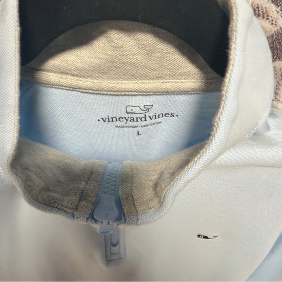 Vineyard Vines Men's Light Blue Zip-Up Sweater - Picture 3 of 4